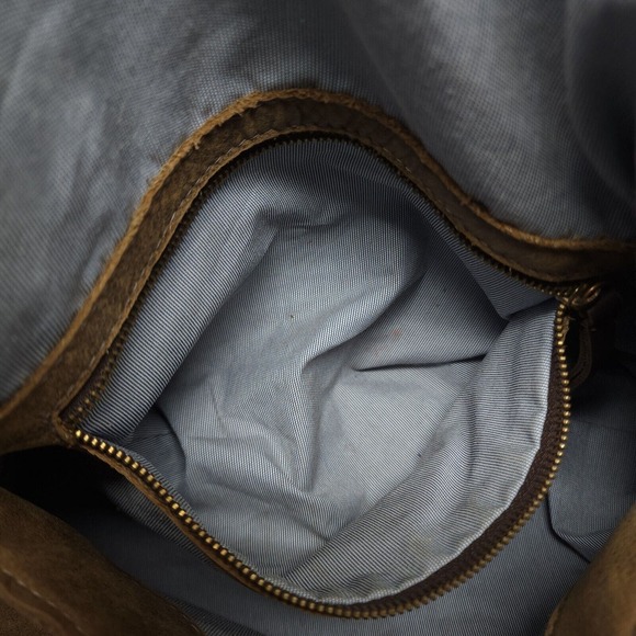 Henri Lou Womens Purse Brown Metallic Leather Hobo Slouch Large Shoulder Bag - Picture 11 of 11